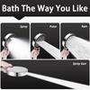 Black 15CM Big Panel 4 Modes Pressure Boost Shower Head High Pressure Large Flow Spray Nozzle Massage Shower Bathroom Accessorie