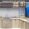 1 PC Kitchen Wallpaper Stickers Self Adhesive Aluminum Foil Oil Proof Waterproof Stickers for Countertop Drawer Cabinets Shelf Line