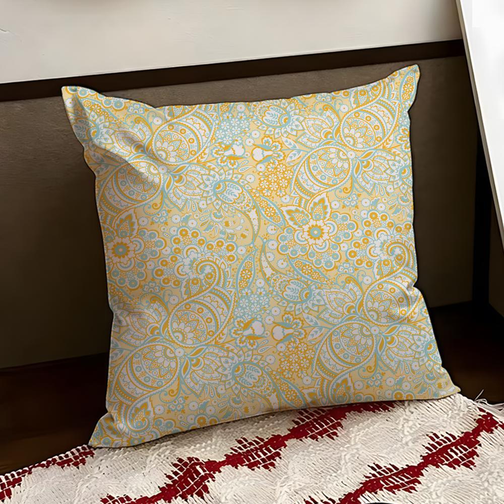 Paisley Bandana Pattern Cushion Cover Reversible Soft Durable Pillow Cover Home  Car MultiScene Use for Daily Comfort