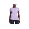 Under Armour Logo Print Solid Color Round Neck Short Sleeve T-Shirt Women T-Shirts Purple 1370760-515