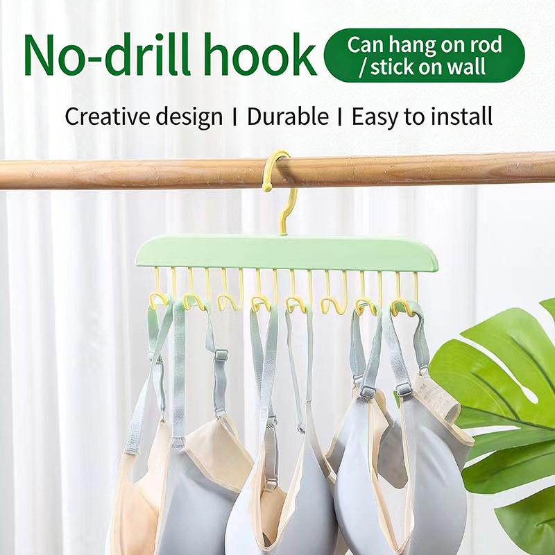 

Multifunctional Underwear Vest Strap Clothes Hanger Household Hook Wall-Mounted Clothes Rack one size зелений