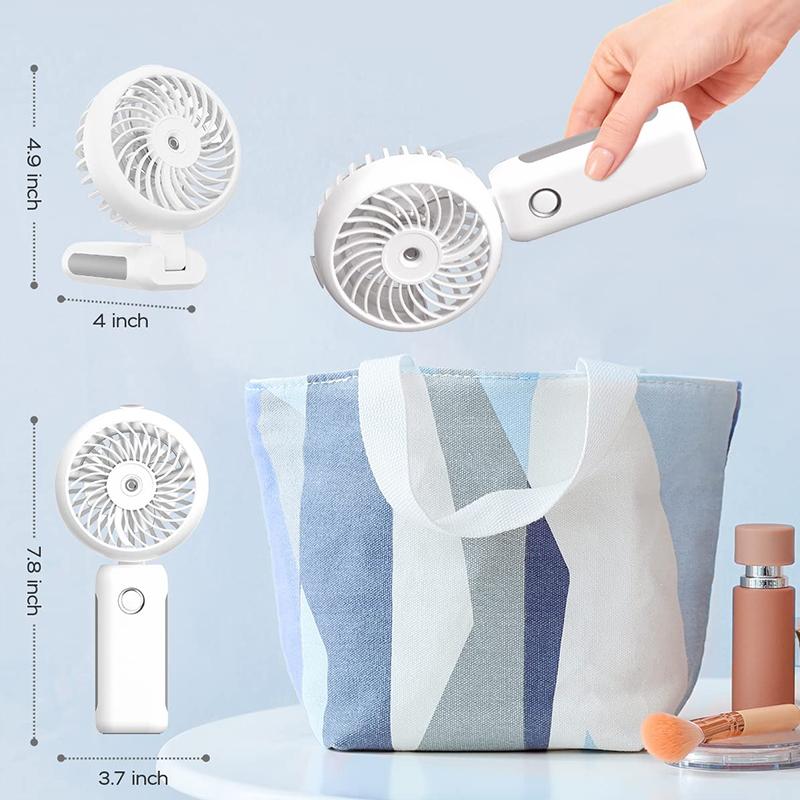 Fan Portable Handheld Misting Fan 4000mAh USB Rechargeable Personal Mister Foldable Fan Spray Water Mist Fan For Travel Outdoors