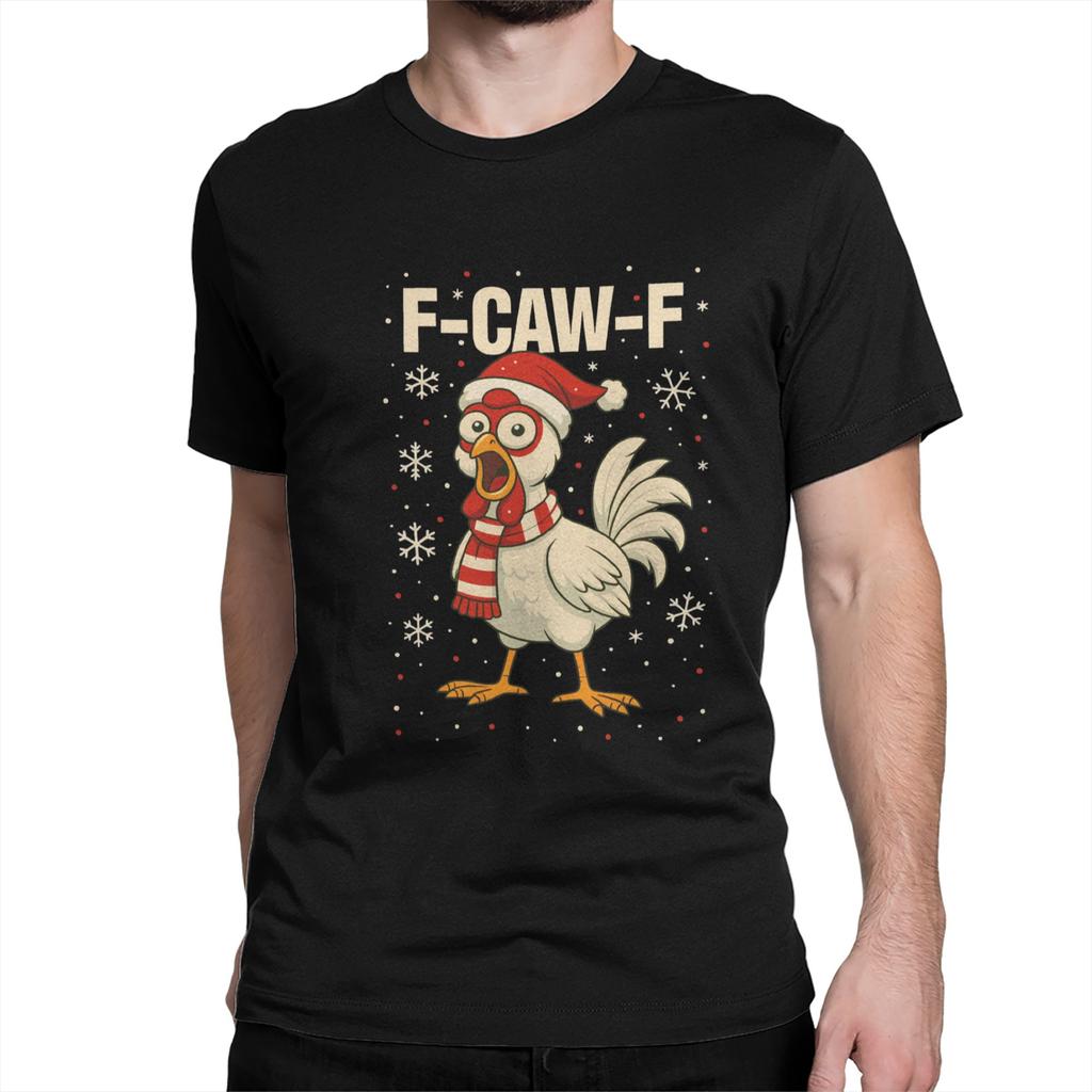 F Caw F Rooster Funny Bird Fcawf Chicken  T-Shirts Men Fashion Cotton Tee Shirt O Neck Short Sleeve T Shirt Plus Size Clothing