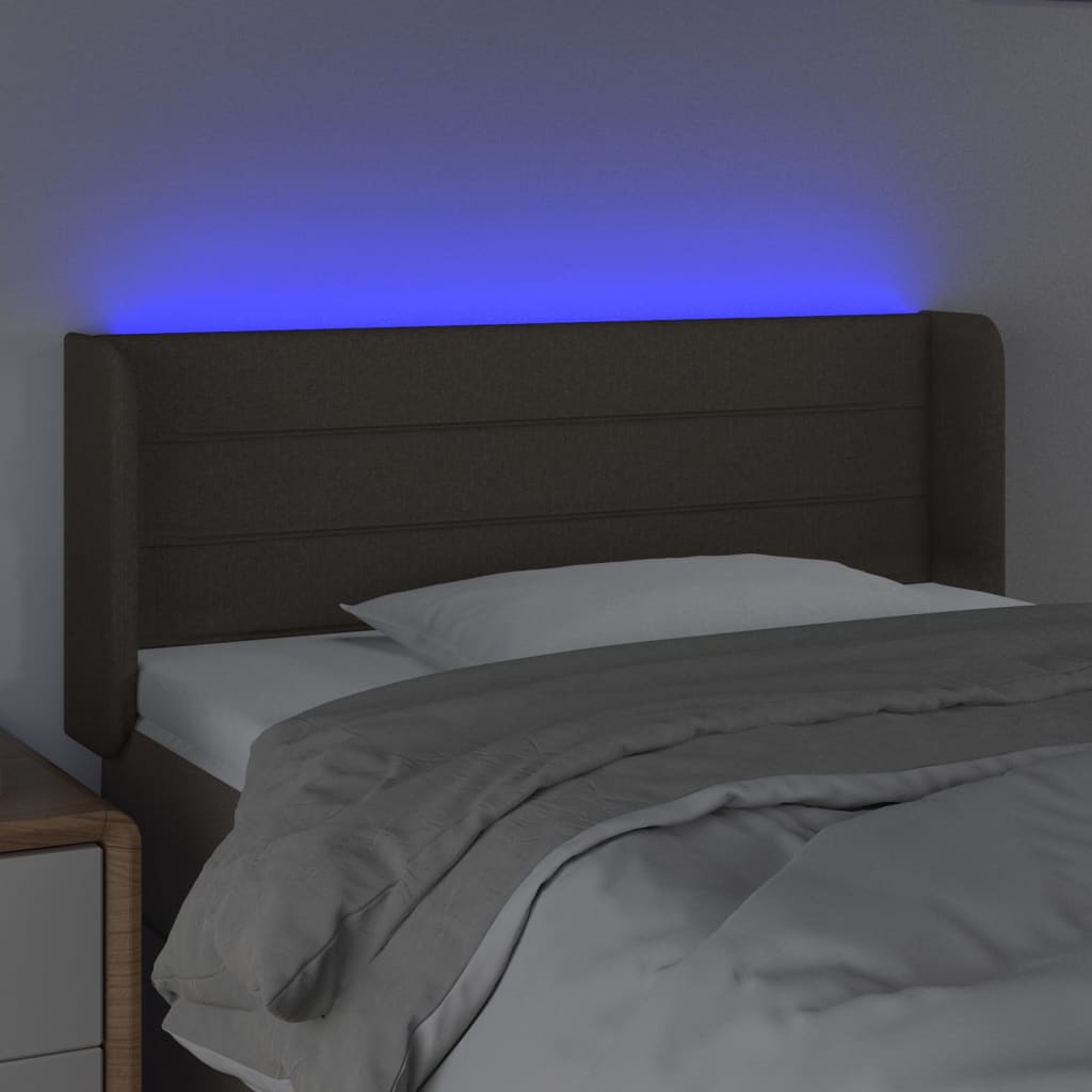Vidaxl Bed Headboard with LED, Taupe, 83X16X78/88 Cm, Fabric