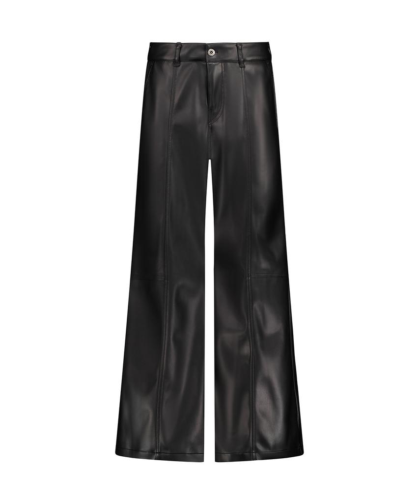 Uboa Black Leather Wide Pants