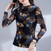 Versatile Printed Long-Sleeve Casual T-Shirt for Middle-Aged Women - Stylish Spring & Autumn Base Layer
