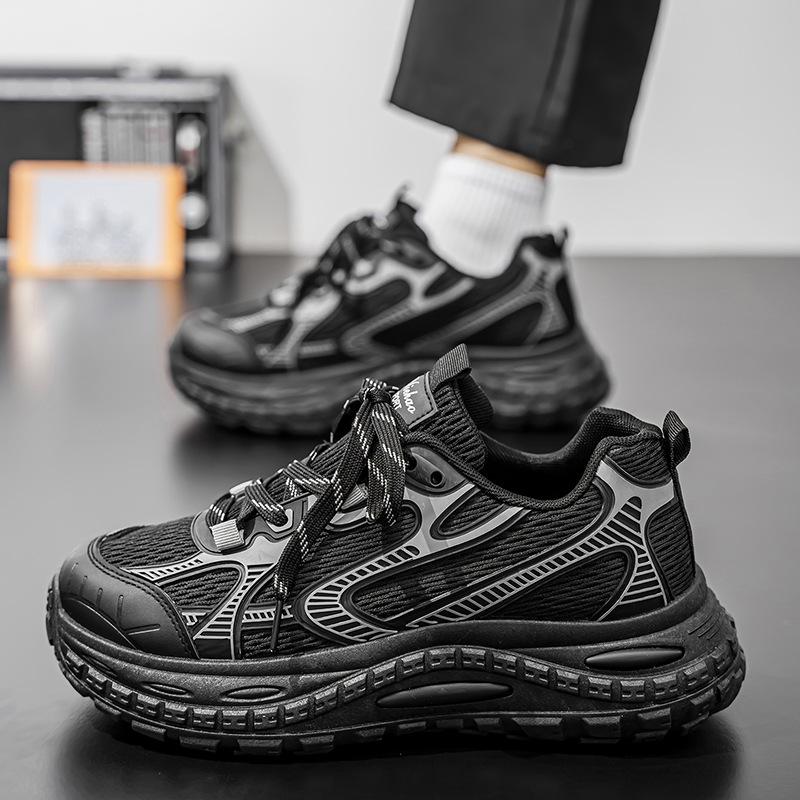 2025 new men's shoes summer mesh breathable men's comfortable casual shoes platform versatile dad shoes sports trendy shoes