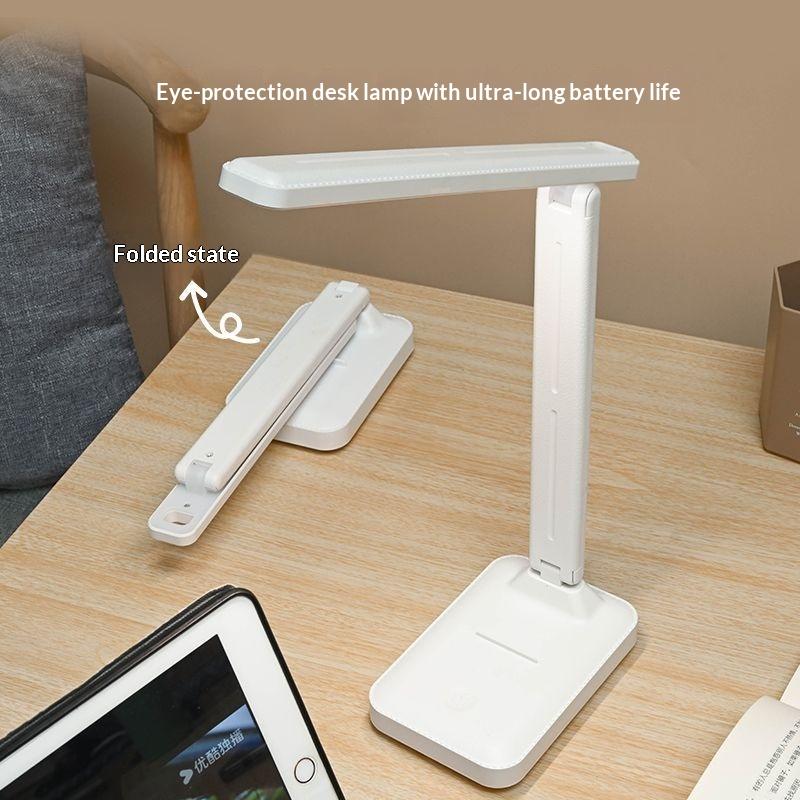 Składana Lampa Stołowa LED Lampa Biurkowa 3 Rodzaje Bezstopniowo Ściemniana Dotykowa Nocna do Czytania Ochrona Oczu Światło Nocne Ładowanie przez USB