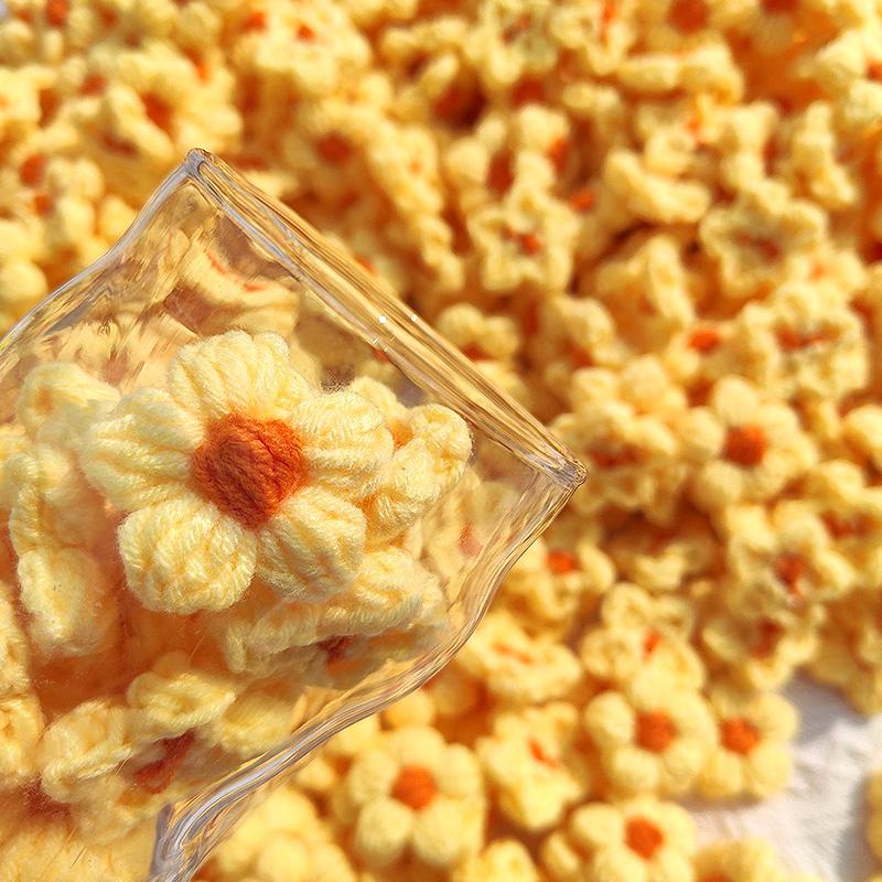 Handmade Accessories Knitted Flowers  Children Hair Clip Hand Hook Flower Floral Petals