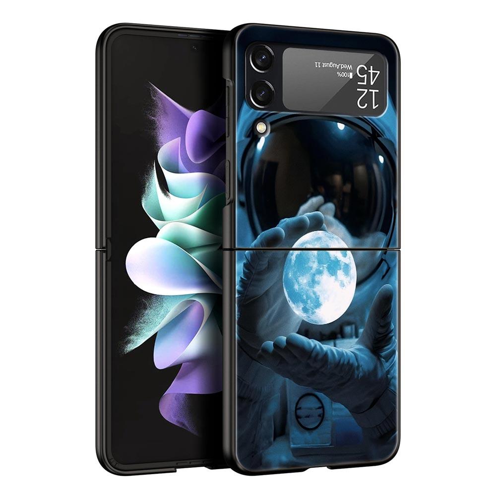 Starry Sky Universe Fashion Phone Case For Samsung Galaxy Z Flip3 Flip4 Flip5 Case Shell For Z Flip 3 4 5 6 7 Hard Folding Cover