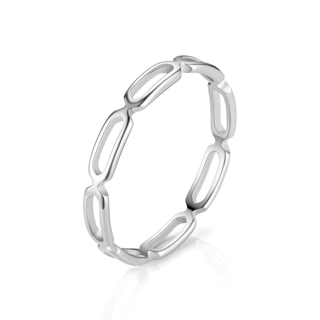Women's 18K Rose Gold Titanium Steel Tricolor Cutout Ring