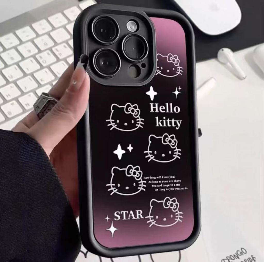 Cute Dark Purple Kitten Suitable for Iphone17pro Mobile Phone Case Apple 15/14 Cartoon 13promax New 16