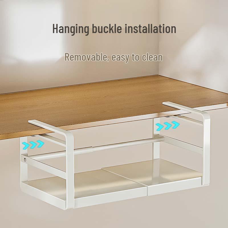 Retractable Kitchen Hanging Storage Rack for Paper, Cling Film, and Utensils