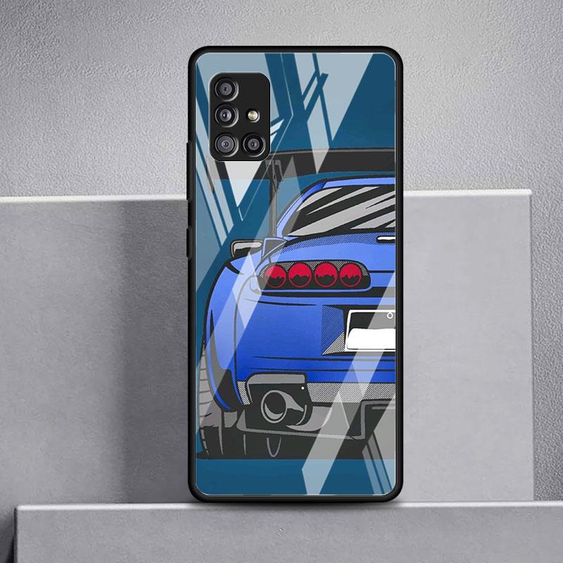 

Японский стеклянный чехол со спортивными автомобилями JDM для Samsung Galaxy A52 A71 A50 A51 A70 A21s A31 A72 A10 A12 A30 A22 5G, чехол для телефона Samsung A53 5G
