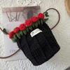 Rose bag, handmade DIY woven wool, rose bouquet, mouth bag, material bag, bucket bag, gift for girlfriend