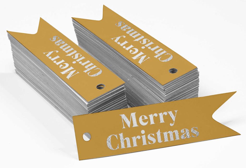 Inkdotpot Frohe Weihnachten Flaschenanhänger Echtgoldfolie Gastgeschenkanhänger Packung von