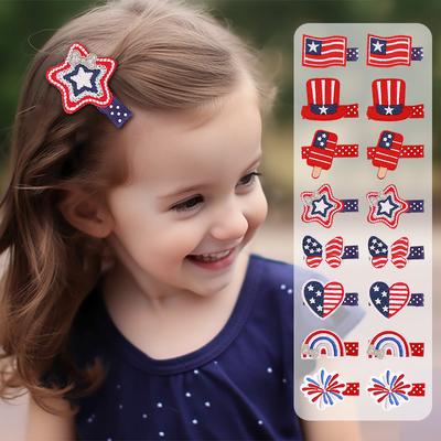 Independence Day Children's Hairpin Party Decoration Flag Hairpin National Day Theme