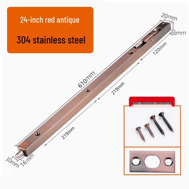 Stainless Steel 304 Concealed Heaven & Earth Fire Door Bolt - 1 Meter Extension