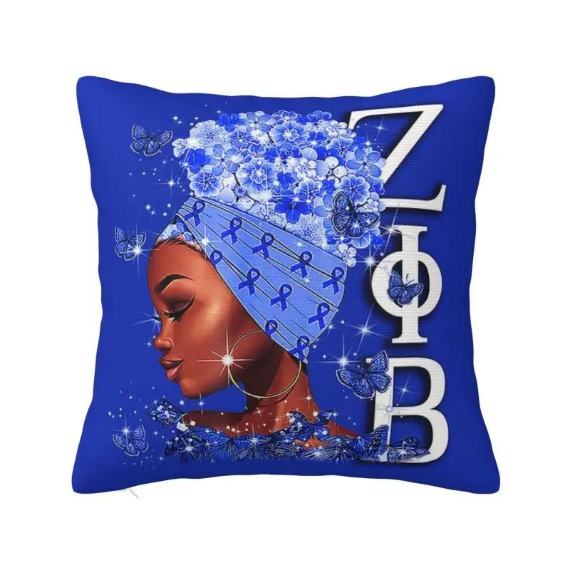 Zeta Phi Beta Sorority Pillow Cover Home Decorative Greek Letter 1920 Cushion Cover Throw Pillow for Car Double-sided Printing