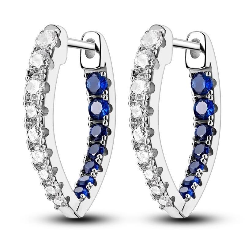 925 Sterling Silver Love Feather Moon Star Heart Earrings Fit Original Charms Hoop for Women Girls Stud Earring Jewelry Gifts