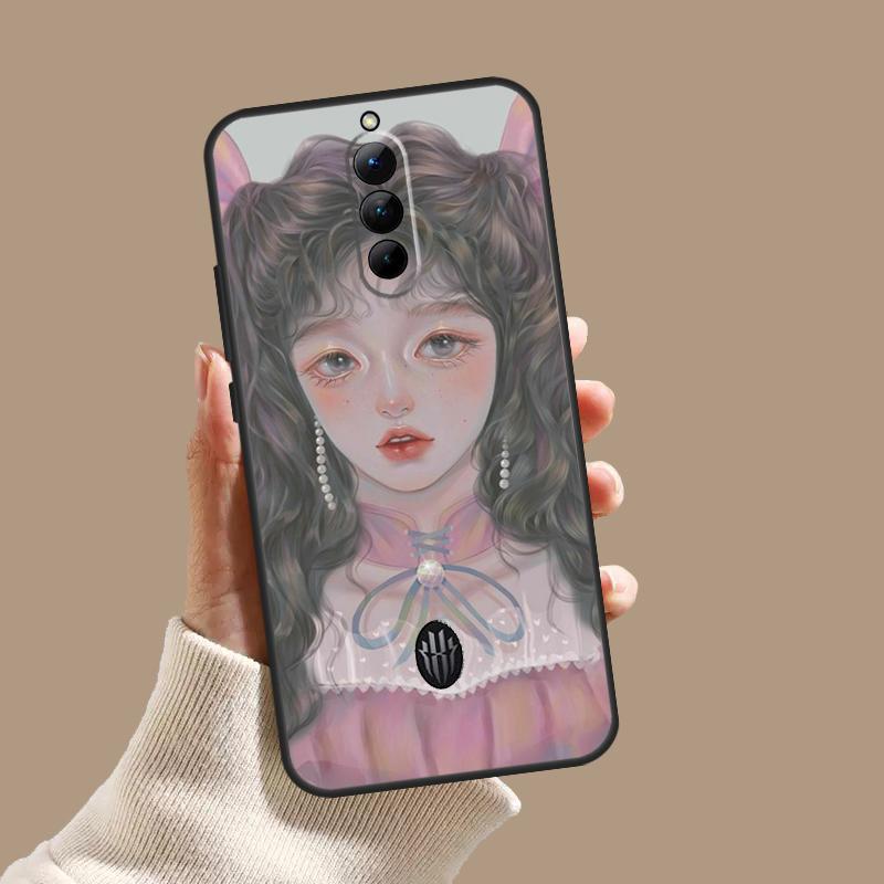 Cute And Beauty Girl Color Painting Case For ZTE Nubia Red Magic 10 10S 9S 8S 8 9 11 Pro Plus 6 7 6S 7S Pro 5G 6R 10 Air Cover