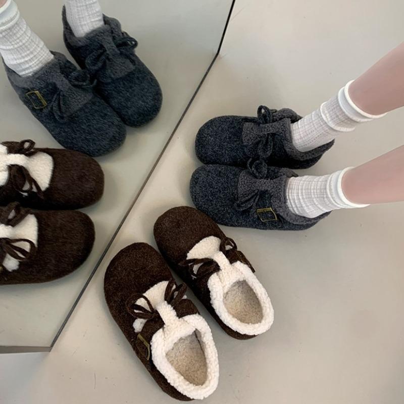 Fashion Bow Women Flats Loafers Shoes 2025 Winter Comfortable Fad Buckle Shoes New Casual Sneakers Elegant Classical Zapatillas De Mujer