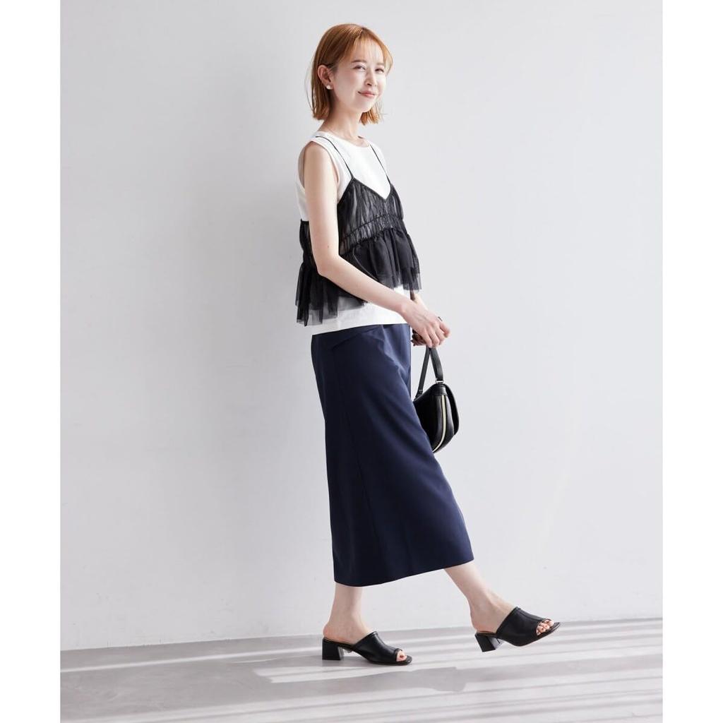 ROPE PICNIC Shirred Tulle Camisole Women's Set, Off-White (16)