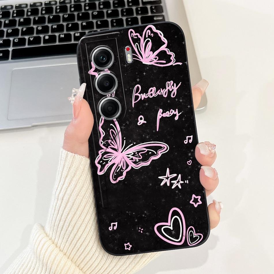 For Tecno Camon 40 Pro 4G Camon40 CM5 CM6 Elegant Butterfly Floral Phone Case For Camon 40 40Pro 4G Soft Silicone Cases Bumpers