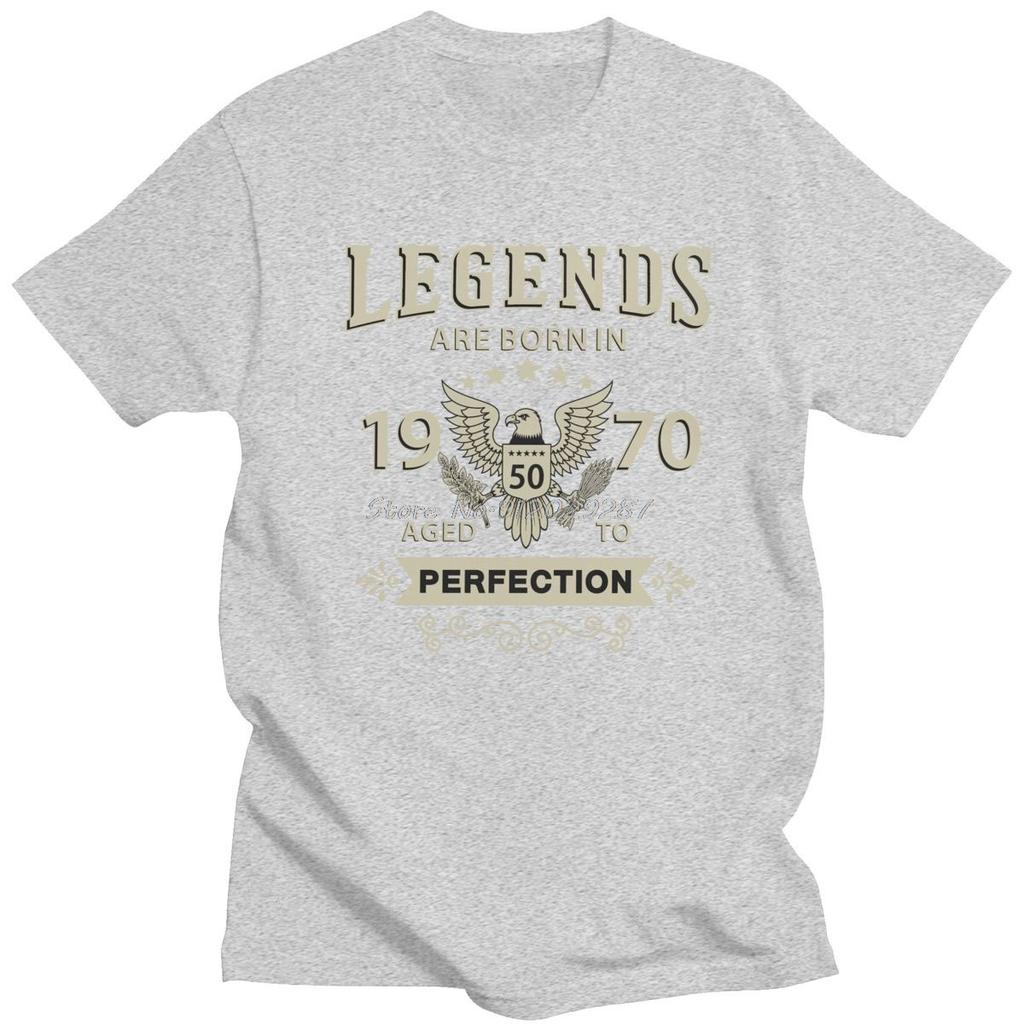 Vintage Legends Are Born In 1970 T Shirt Men Short Sleeve Cotton Tee Top Age To Perfection Tshirt 50 Years Birthday Gift T-shirt