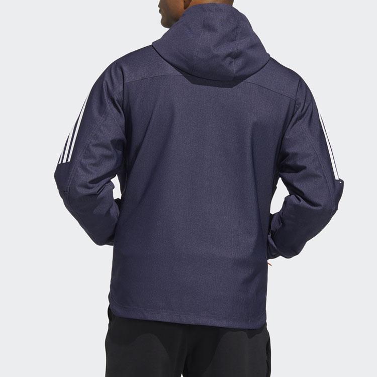 Adidas TH DNM WVJK Striped Sports Hooded Long Sleeve Jacket Men Outerwear Navy-Blue HE9905