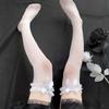 Breathable Transparent Lace Elastic Korean Style Bow Stockings High Knee Socks Polyester Hosiery