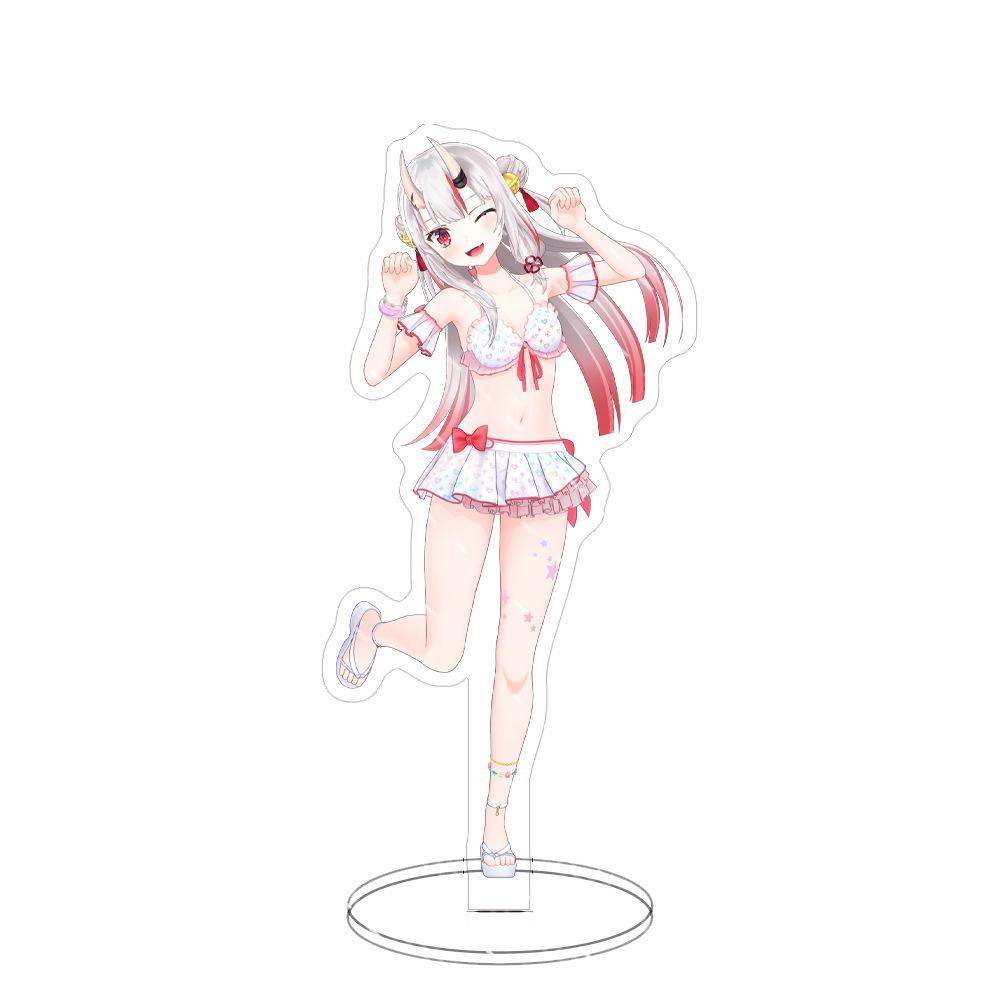 Swimsuit Party Time Hololive Vtuber Anime Figures Cosplay Acrylic Stands 15cm Model Mococo Kobo Ayame Desk Decor Standing Sign G