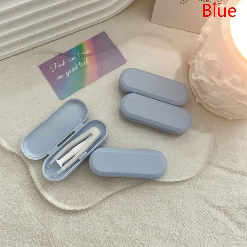 Tragbare Mini-Kontaktlinsenbox mit Spiegel Kunststoff-Kontaktlinsenbehälter Macaron-Farbe Linsenbox Pflegebox Reise Outdoor Zuhause Geschenk