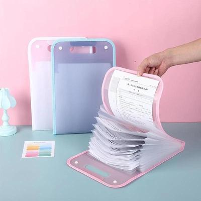 13 Grids Portable A4 File Folder Document Bag Large Capacity Transparent PP Vertical Organ Box Office Paper Storage Organizer