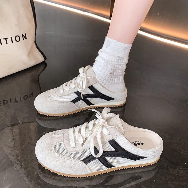 Half Slippers Women's Summer New Red Breathable Mesh Surface One Pedal Bag Head Sandals