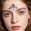 Face Jewel Stickers Iridescent Rhinestone Self Adhesive Removable for Beach Party EDM Festival Makeup Decor