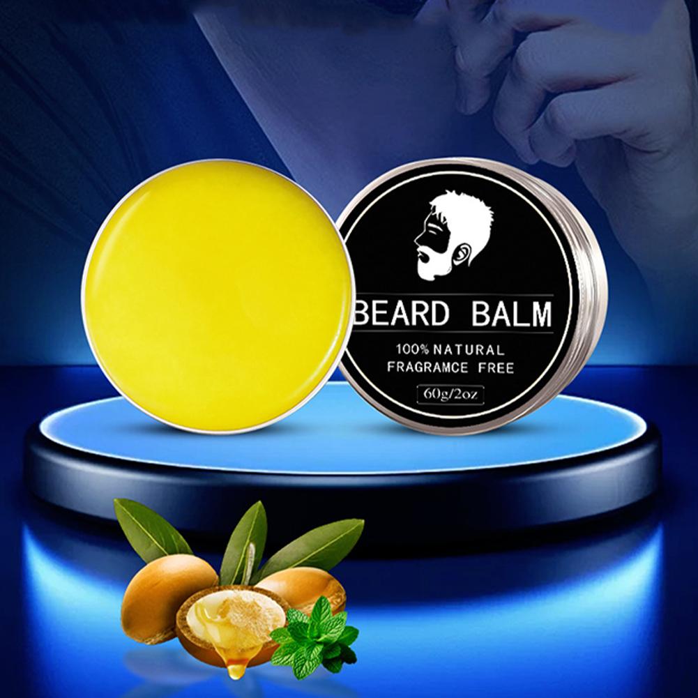 Kit de croissance de barbe professionnel pour hommes, baume à barbe naturel, cire hydratante, crème de soin pour barbe propre et élégante