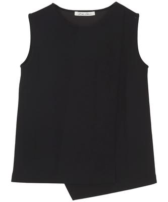 Kobe Lettuce Irregular Hem Top Free Size Black [C5583]