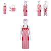 Manga Inspired Cosplay Chef Costume With Striped Apron And Bow Tie For Kids And Adults