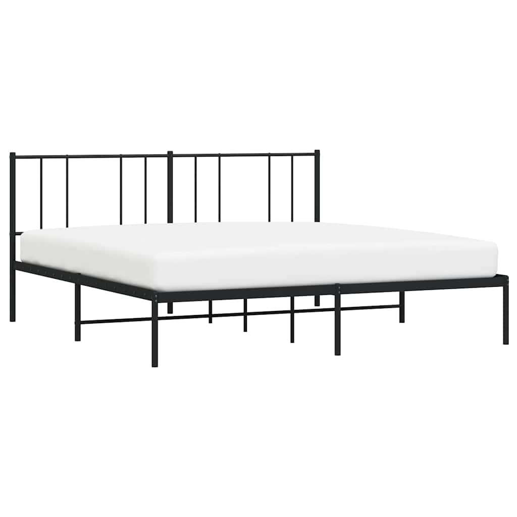 vidaXL Bettgestell mit Kopfteil Metall Schwarz 200x200 cm