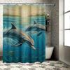 Vibrant Dolphin Pod In Ocean Sunset - Stunning 3D Sea Life Design, Waterproof Unique Bathroom Dcor Set