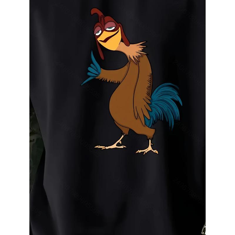 New Men's Trendy Loose-Fit Round Neck T-Shirt - Casual Daily Cool Short Sleeve with Funny Cartoon Print - Versatile Sporty Comfortable Fashion