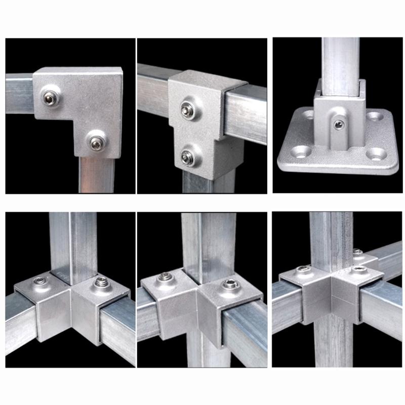 Multipurpose 25X25mm Square Tube Adapter Connector Accessories Aluminum Alloy 3 Way Elbow Pipe Fitting Easy To Install