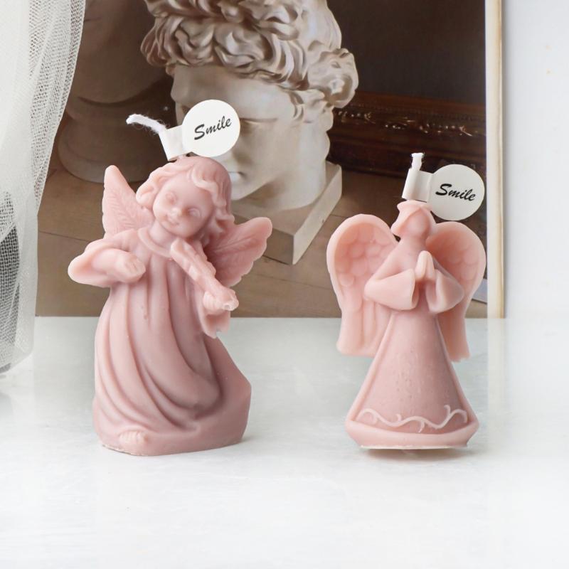 Angel Statue Candle Mold for Making Aromatherapy Candle Soap Fondant Baking Chocolate Molds DIY Craft Gypsum Ornaments