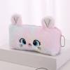 Plush Pencil Case Cartoon Cute Cat Shape Large Capacity Pencil Pouch Soft Fashionable Pen Case for Student