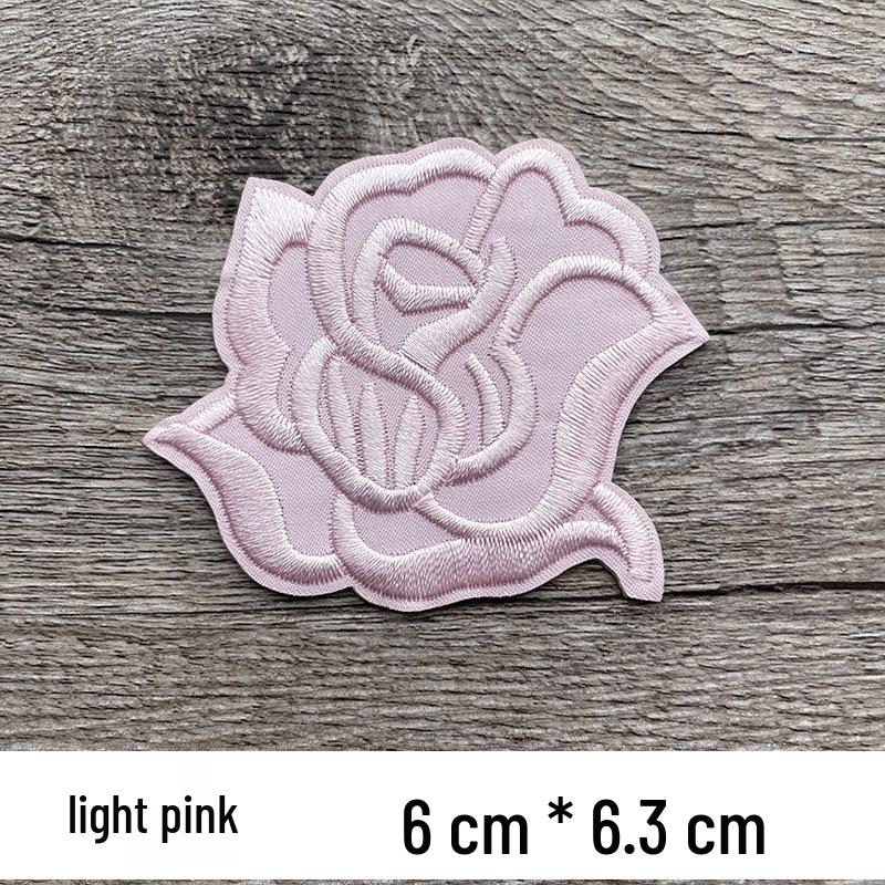 Self-Adhesive Rose Embroidery Patch for Mending, Repairing, Décor, and Versatile Applications.