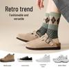 Women's Retro Argyle Mid-Calf Socks - Autumn/Winter Ethnic Style