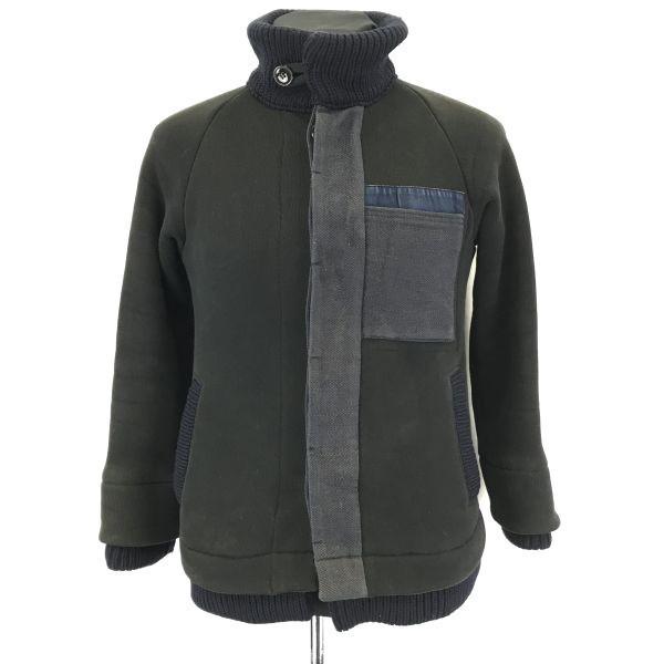 

Blue Blue Japan Harrislan Cotton Jacket Outer Size 0 XS Black Inner Pocket Rib Collar Cuffs Hem Concealed Front BLUEBLUE