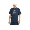 Max 90 Cotton Soft Comfortable Loose Short Sleeve T-Shirt Men Tops Navy-Blue FZ8104-478