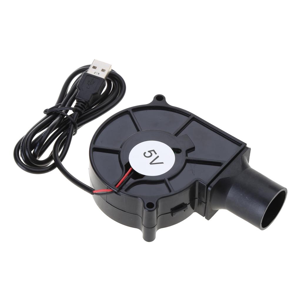 New 7530 5V USB Powered Fan with One Speed Controller- Compact and Quiet Blower for Barbecue and Camping